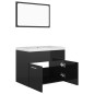 vidaXL Juego de muebles de baño madera de ingeniería negro brillo