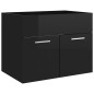 vidaXL Juego de muebles de baño madera de ingeniería negro brillo