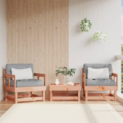 vidaXL Sillones de jardín y cojines 2 uds madera maciza abeto Douglas