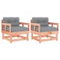 vidaXL Sillones de jardín y cojines 2 uds madera maciza abeto Douglas vidaXL Sillones de jardín y cojines 2 uds madera maciza abeto Douglas