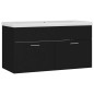 vidaXL Mueble con lavabo madera de ingeniería negro vidaXL Mueble con lavabo madera de ingeniería negro