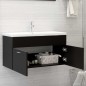 vidaXL Mueble con lavabo madera de ingeniería negro vidaXL Mueble con lavabo madera de ingeniería negro