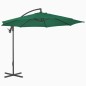 vidaXL Sombrilla voladiza voladiza con poste de acero 300 cm verde vidaXL Sombrilla voladiza voladiza con poste de acero 300 cm verde