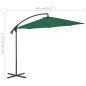 vidaXL Sombrilla voladiza voladiza con poste de acero 300 cm verde vidaXL Sombrilla voladiza voladiza con poste de acero 300 cm verde