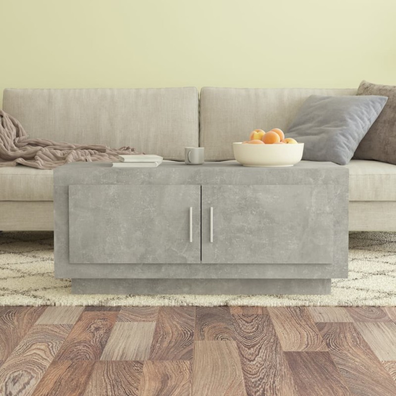 vidaXL Mesa de centro madera contrachapada gris hormigón 102x50x45 cm vidaXL Mesa de centro madera contrachapada gris hormigón 102x50x45 cm