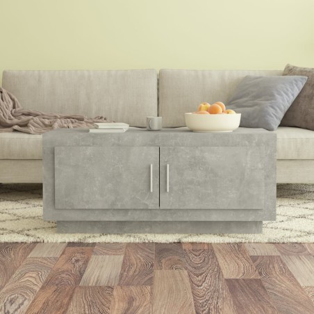 vidaXL Mesa de centro madera contrachapada gris hormigón 102x50x45 cm