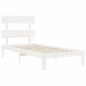 vidaXL Estructura de cama con cabecero madera maciza blanco 100x200 cm