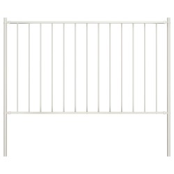 vidaXL Panel de valla y postes acero recubrimiento polvo blanco 1,7x1m