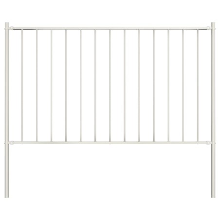 vidaXL Panel de valla y postes acero recubrimiento polvo blanco 1,7x1m
