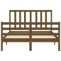vidaXL Estructura cama y cabecero madera maciza marrón miel 140x200 cm