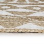 vidaXL Alfombra de yute tejida a mano con estampado blanco 120 cm vidaXL Alfombra de yute tejida a mano con estampado blanco 120 cm