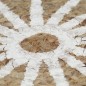 vidaXL Alfombra de yute tejida a mano con estampado blanco 120 cm vidaXL Alfombra de yute tejida a mano con estampado blanco 120 cm