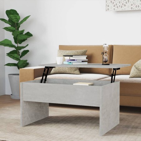 vidaXL Mesa de centro contrachapada gris hormigón 80x50,5x41,5 cm