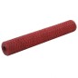 vidaXL Alambrada de gallinero acero revestimiento PVC rojo 25x1 m vidaXL Alambrada de gallinero acero revestimiento PVC rojo 25x1 m