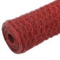 vidaXL Alambrada de gallinero acero revestimiento PVC rojo 25x1 m vidaXL Alambrada de gallinero acero revestimiento PVC rojo 25x1 m