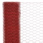 vidaXL Alambrada de gallinero acero revestimiento PVC rojo 25x1 m vidaXL Alambrada de gallinero acero revestimiento PVC rojo 25x1 m