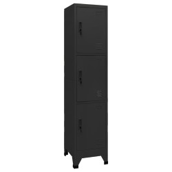 vidaXL Taquilla de acero negro 38x45x180 cm