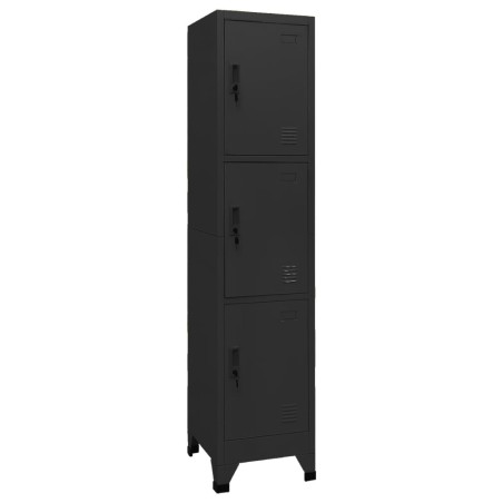 vidaXL Taquilla de acero negro 38x45x180 cm