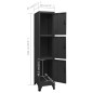 vidaXL Taquilla de acero negro 38x45x180 cm