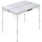 vidaXL Mesa de camping plegable con 2 bancos aluminio blanco vidaXL Mesa de camping plegable con 2 bancos aluminio blanco