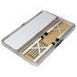 vidaXL Mesa de camping plegable con 2 bancos aluminio blanco vidaXL Mesa de camping plegable con 2 bancos aluminio blanco