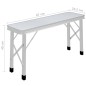 vidaXL Mesa de camping plegable con 2 bancos aluminio blanco vidaXL Mesa de camping plegable con 2 bancos aluminio blanco