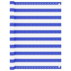 vidaXL Toldo para balcón HDPE azul y blanco 120x400 cm