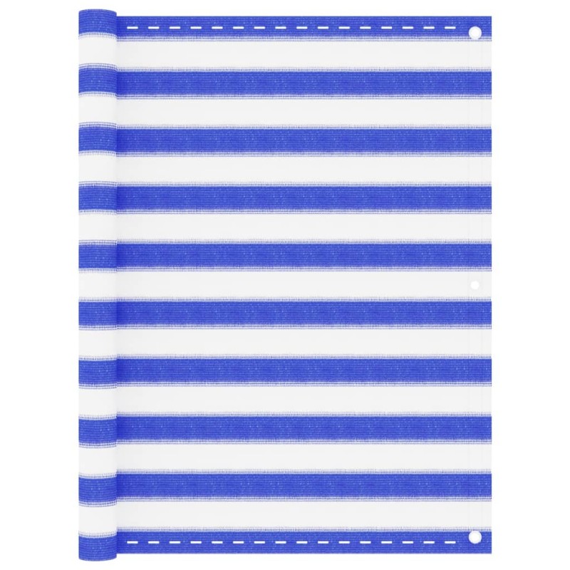vidaXL Toldo para balcón HDPE azul y blanco 120x400 cm vidaXL Toldo para balcón HDPE azul y blanco 120x400 cm