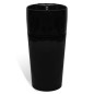vidaXL Lavabo redondo de cerámica con orificio de grifo/desagüe negr vidaXL Lavabo redondo de cerámica con orificio de grifo/desagüe negr