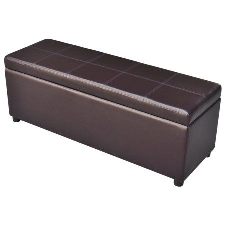 vidaXL Banco largo de almacenamiento de madera marrón