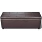 vidaXL Banco largo de almacenamiento de madera marrón vidaXL Banco largo de almacenamiento de madera marrón