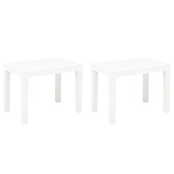 vidaXL Bancos de jardín 2 unidades plástico blanco