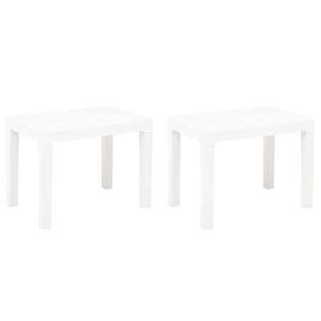 vidaXL Bancos de jardín 2 unidades plástico blanco