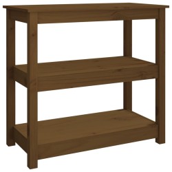 vidaXL Mesa consola de madera maciza de pino marrón miel 80x40x74 cm