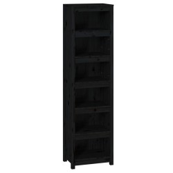 vidaXL Estantería madera maciza de pino negra 50x35x183 cm