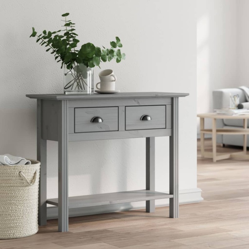 vidaXL Mesa consola BODO madera maciza de pino gris 90x34,5x73 cm vidaXL Mesa consola BODO madera maciza de pino gris 90x34,5x73 cm