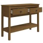 vidaXL Mesa consola de madera maciza de pino marrón miel 100x35x75 cm