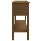 vidaXL Mesa consola de madera maciza de pino marrón miel 100x35x75 cm