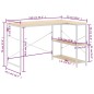 vidaXL Escritorio de ordenador madera de ingeniería blanco y roble vidaXL Escritorio de ordenador madera de ingeniería blanco y roble