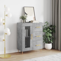 vidaXL Aparador de madera de ingeniería gris hormigón 69,5x34x90 cm
