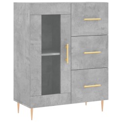 vidaXL Aparador de madera de ingeniería gris hormigón 69,5x34x90 cm