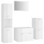 vidaXL Juego de muebles de baño madera de ingeniería blanco brillo vidaXL Juego de muebles de baño madera de ingeniería blanco brillo