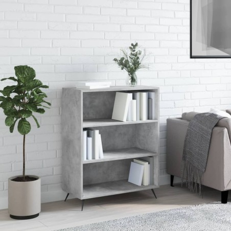 vidaXL Estantería madera de ingeniería gris hormigón 69,5x32,5x90 cm