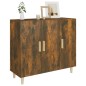 vidaXL Aparador de madera de ingeniería roble ahumado 90x34x80 cm vidaXL Aparador de madera de ingeniería roble ahumado 90x34x80 cm