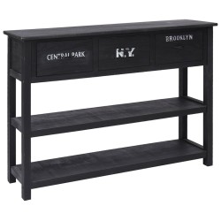 vidaXL Aparador de madera maciza de Paulownia negro 108x30x76 cm