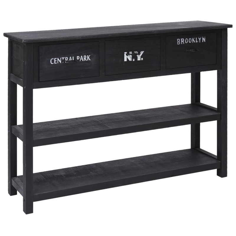 vidaXL Aparador de madera maciza de Paulownia negro 108x30x76 cm vidaXL Aparador de madera maciza de Paulownia negro 108x30x76 cm