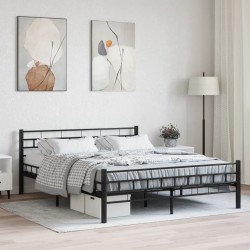 vidaXL Estructura de cama de acero negro 160x200 cm