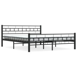 vidaXL Estructura de cama de acero negro 160x200 cm