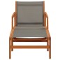 vidaXL Silla de jardín con reposapiés madera eucalipto textilene gris vidaXL Silla de jardín con reposapiés madera eucalipto textilene gris