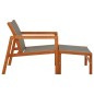 vidaXL Silla de jardín con reposapiés madera eucalipto textilene gris vidaXL Silla de jardín con reposapiés madera eucalipto textilene gris